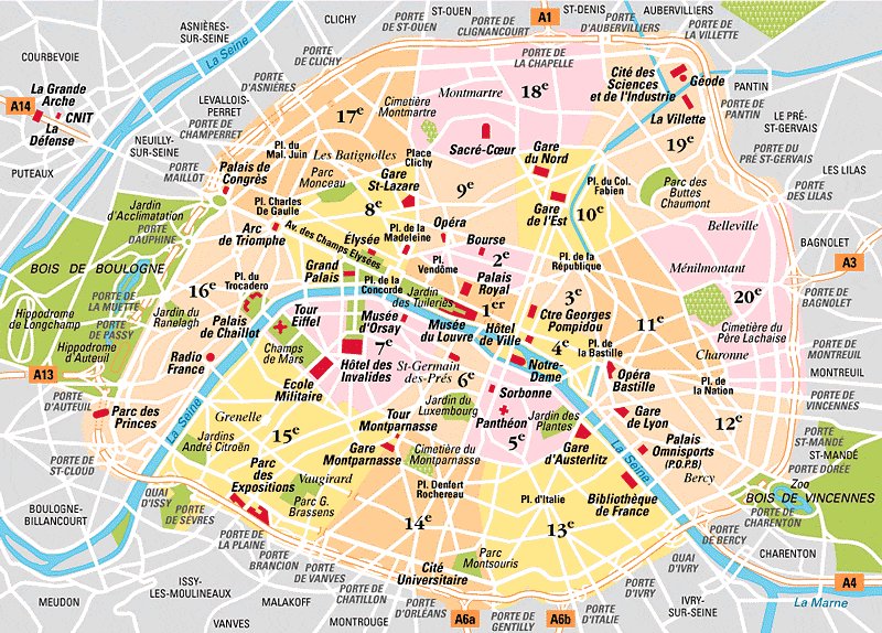 Mapa de Paris - Dicas de Paris