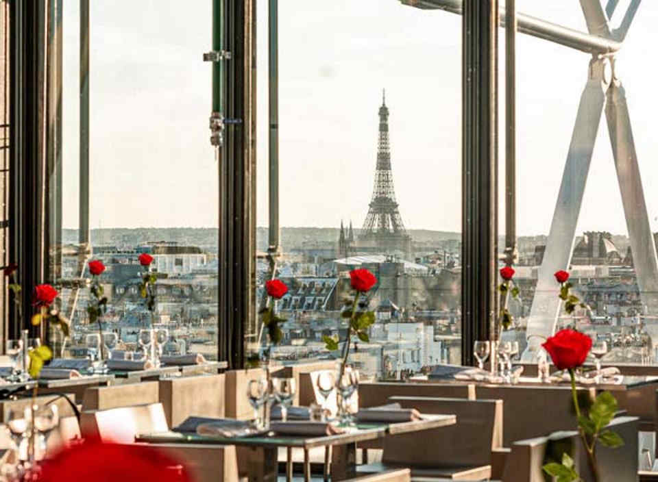 Restaurante Le Georges Paris com vista para Torre Eiffel